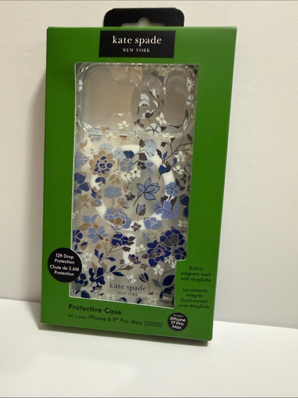 kate spade Clear Floral iPhone Case — Blue and Silver